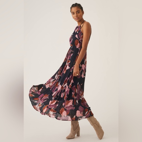 Anthropologie Tiered Halter Maxi Dress | size 3X - Picture 1 of 16